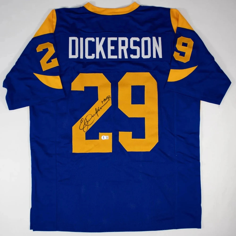 Eric Dickerson HOF 99 Signed Los Angeles Rams Jersey Beckett Witnes GSSM