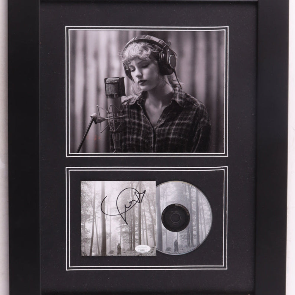 Taylor Swift Signed 17x22 "Folklore" CD Album Insert Framed Display With Disc (JSA)