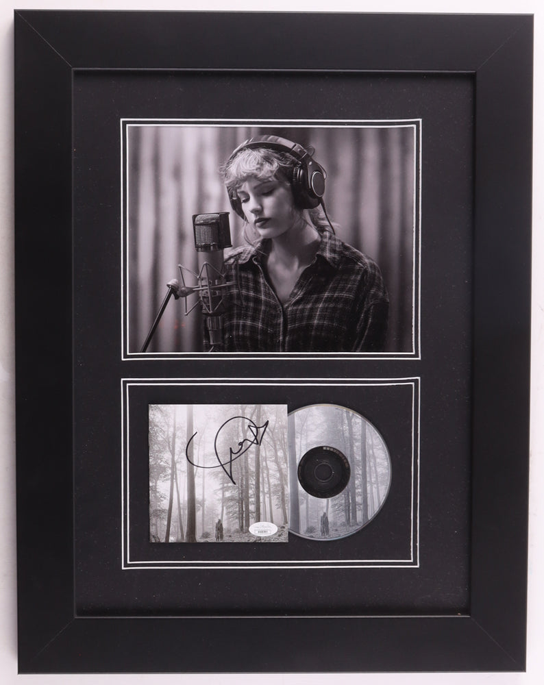 Taylor Swift Signed 17x22 "Folklore" CD Album Insert Framed Display With Disc (JSA)
