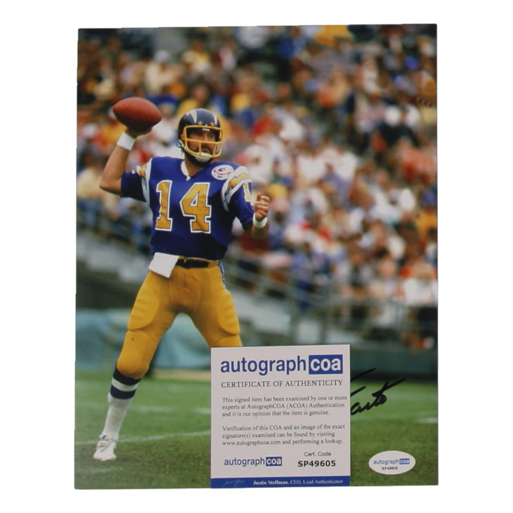 Dan Fouts Signed Chargers 8x10 Photo (ACOA)