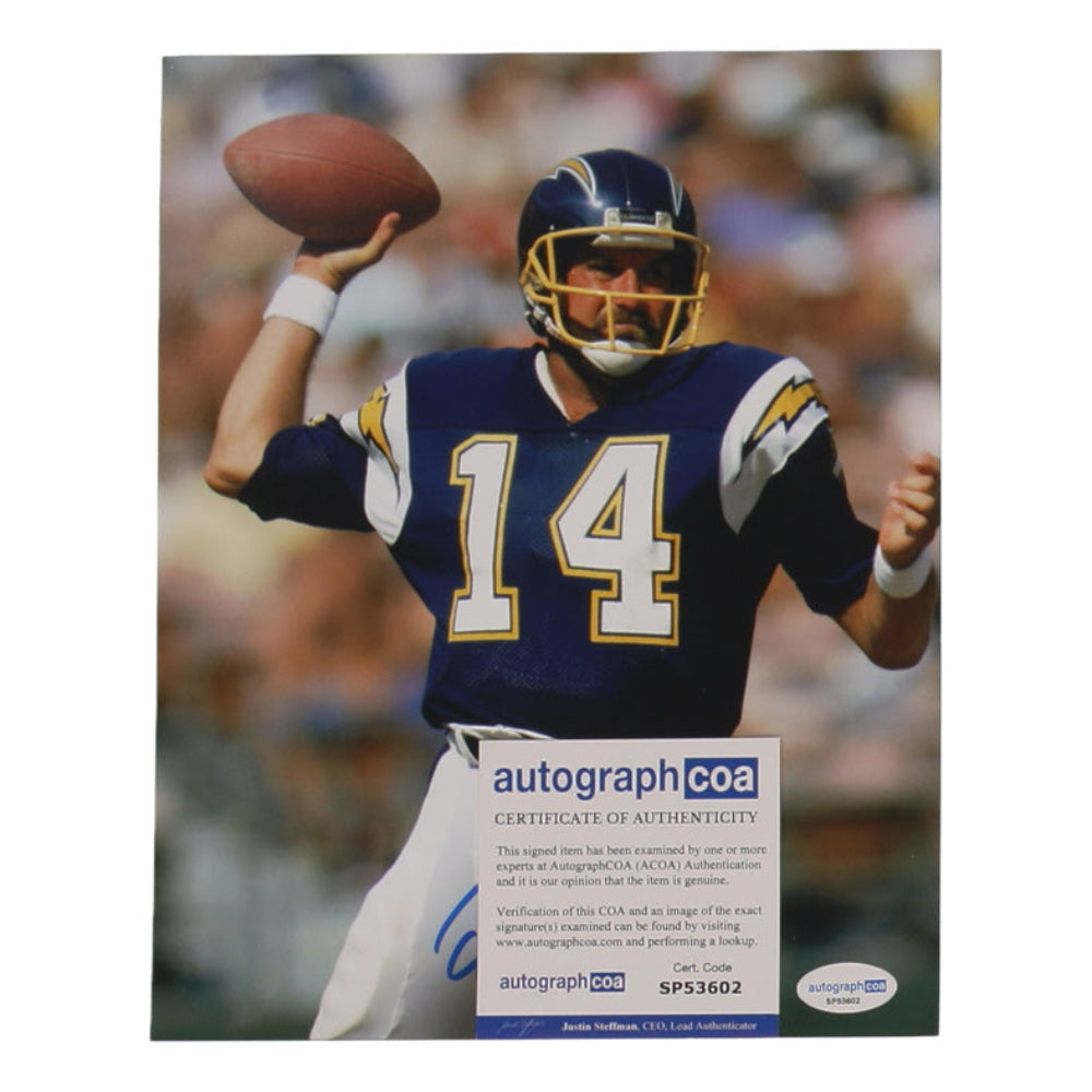 Dan Fouts Signed Chargers 8x10 Photo (ACOA) (2)