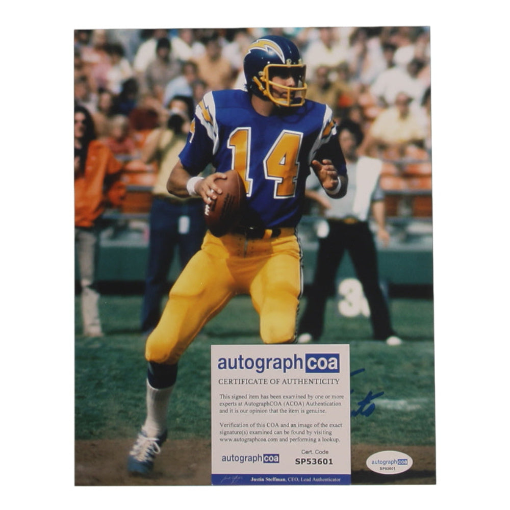 Dan Fouts Signed Chargers 8x10 Photo (ACOA) (3)