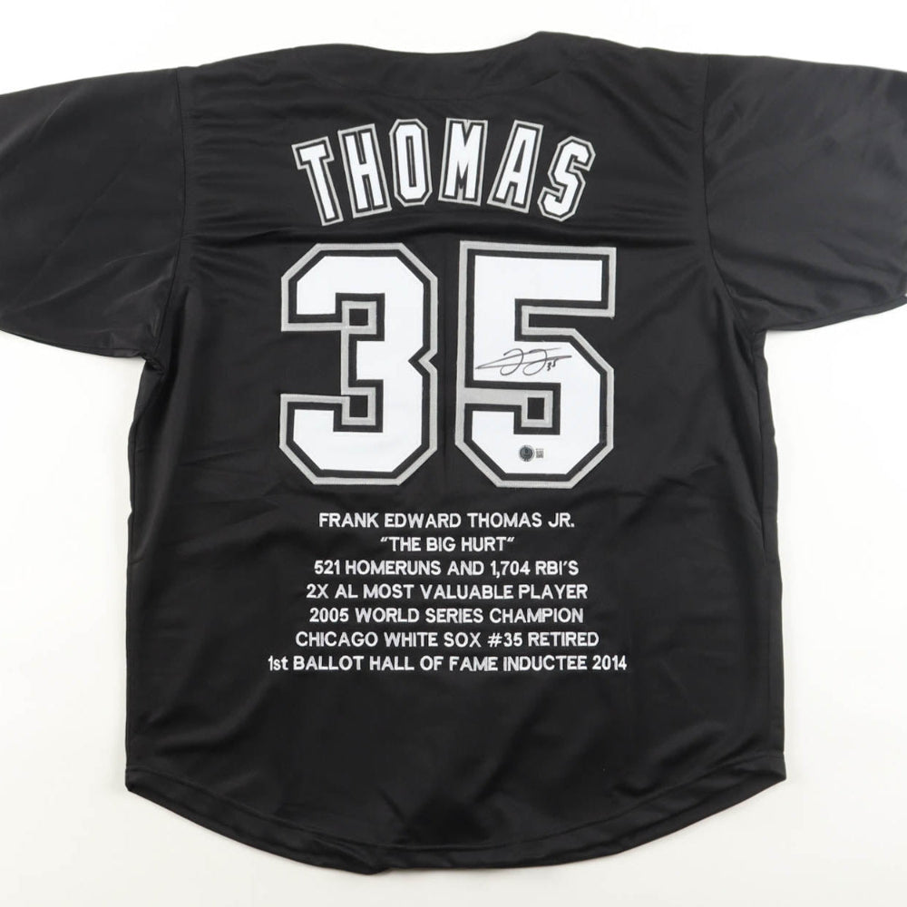 Frank Thomas Signed Chicago White Sox Career Stat Jersey (Beckett)