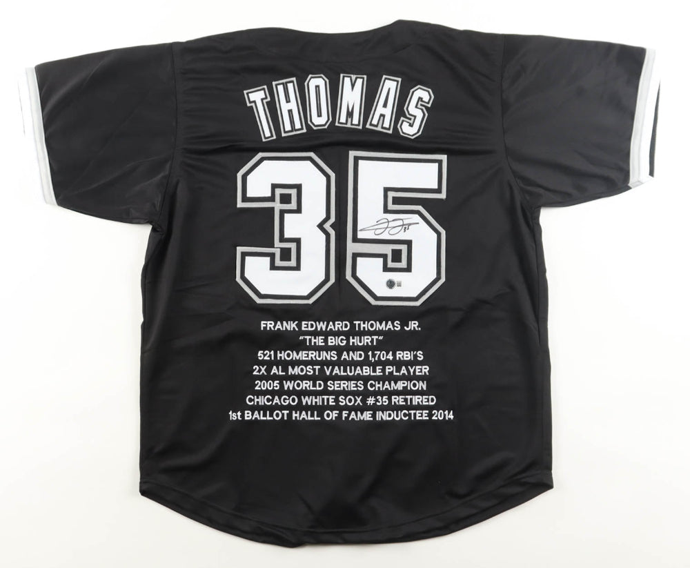Frank Thomas Signed Chicago White Sox Career Stat Jersey (Beckett)