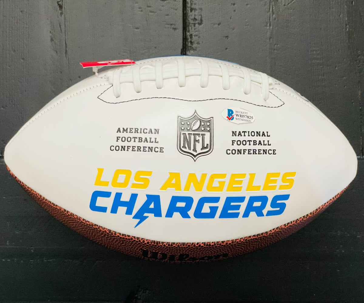 Antonio Gates Signed Chargers Logo Football (Beckett)