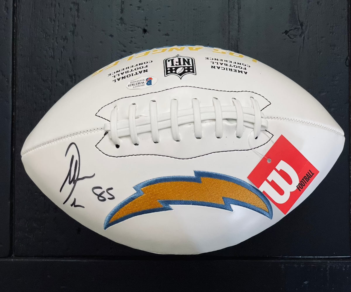 Antonio Gates Signed Chargers Logo Football (Beckett)