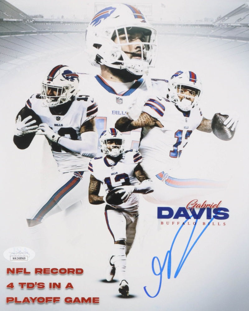 Gabe Davis Signed Bills 8x10 Photo (4) (JSA)