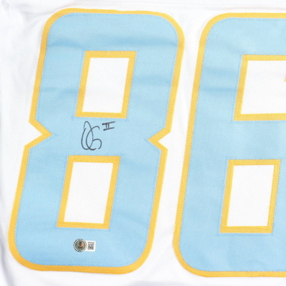 Oronde Gadsden Signed Chargers White Jersey (Beckett)