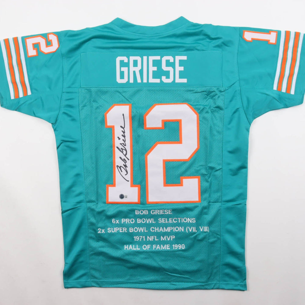Bob Griese Signed Career Stat Dolphins Jersey (Beckett)