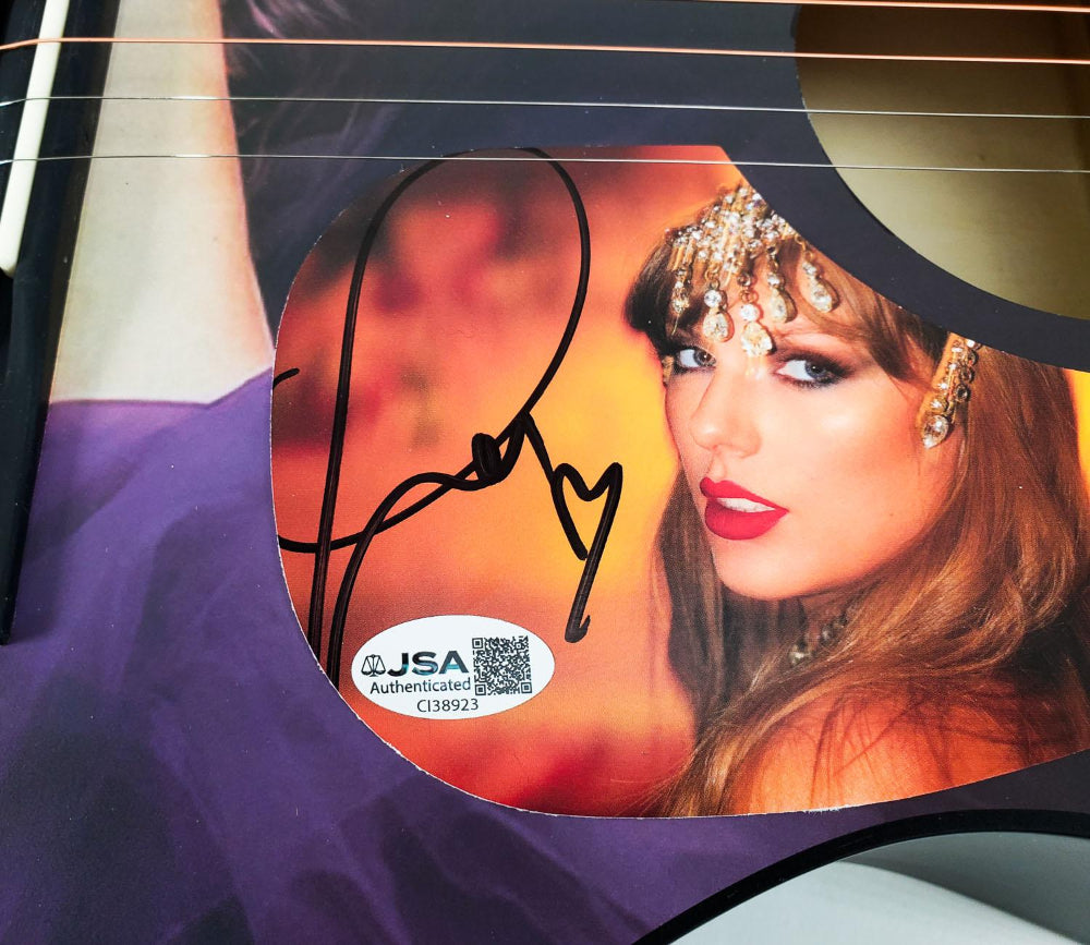 Taylor Swift Signed with a "Heart" Acoustic Guitar with "TLOAS" Insert Pickguard (JSA)