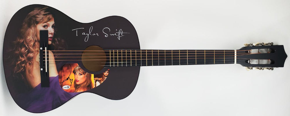 Taylor Swift Signed with a "Heart" Acoustic Guitar with "TLOAS" Insert Pickguard (JSA)