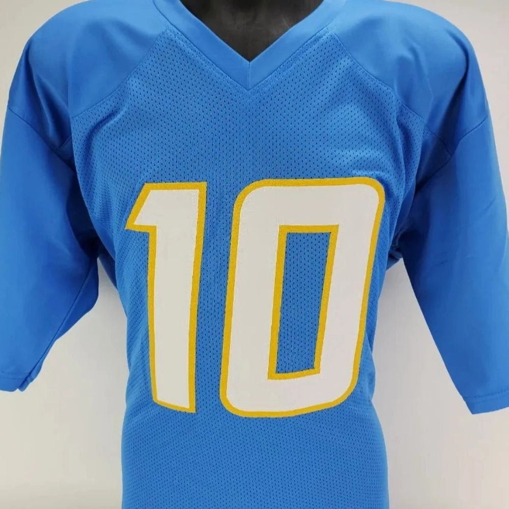 Justin Herbert Signed Blue Jersey (Beckett Witness COA)