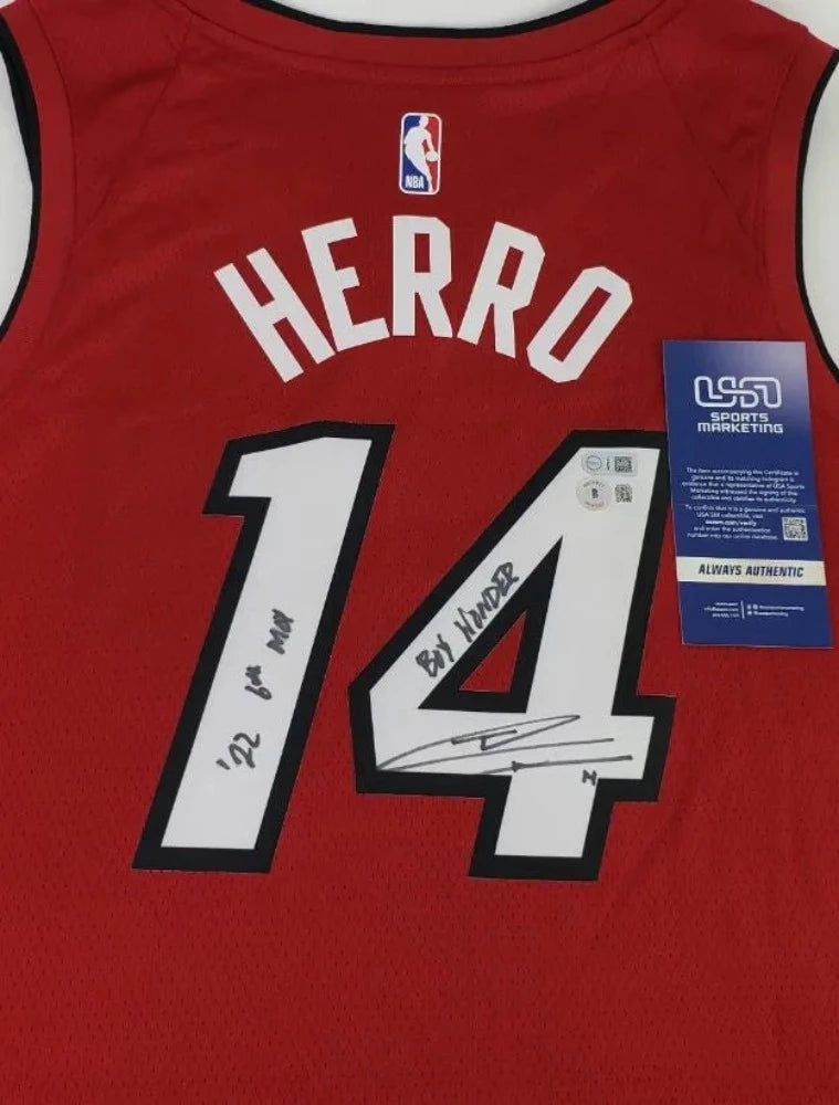 Tyler Herro “Boy Wonder” Signed Miami Heat Nike Statement Edition Dri-Fit Swingman Jersey
