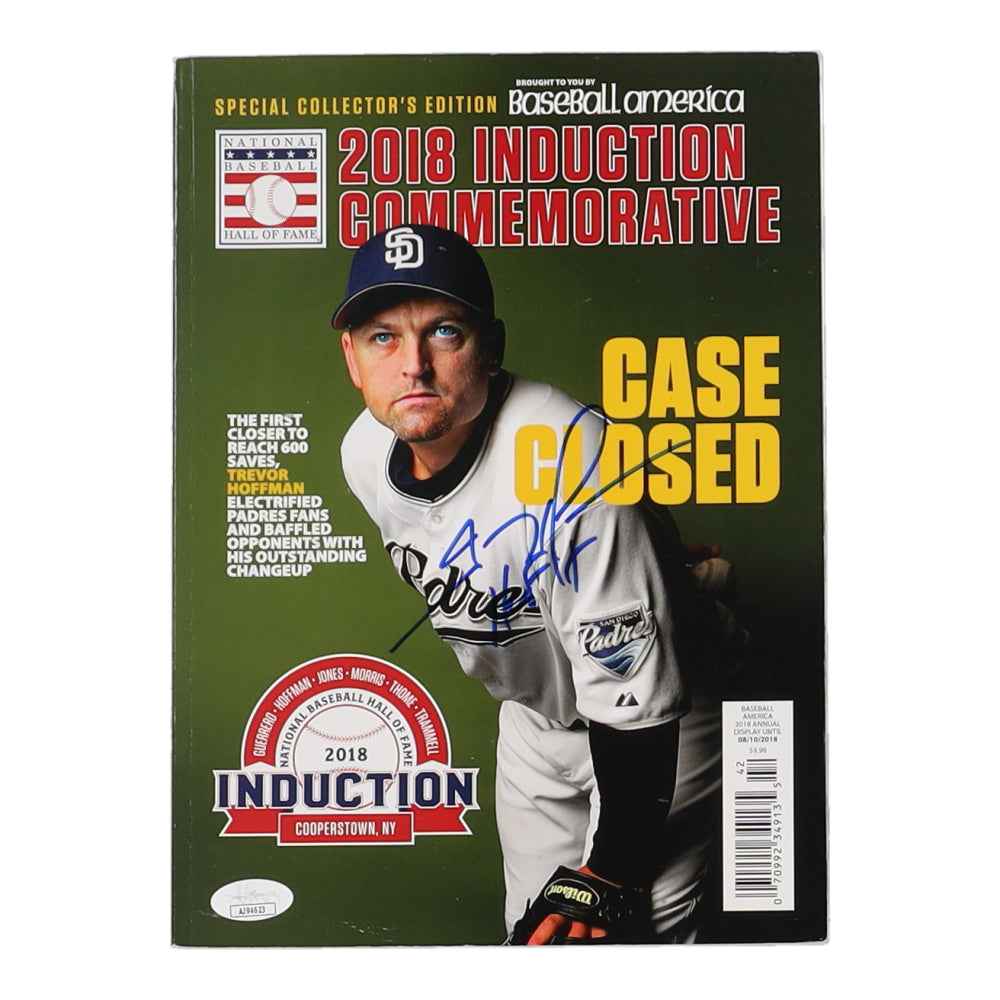 Trevor Hoffman Signed 2018 Baseball America Magazine Inscribed "HOF 18" (JSA)