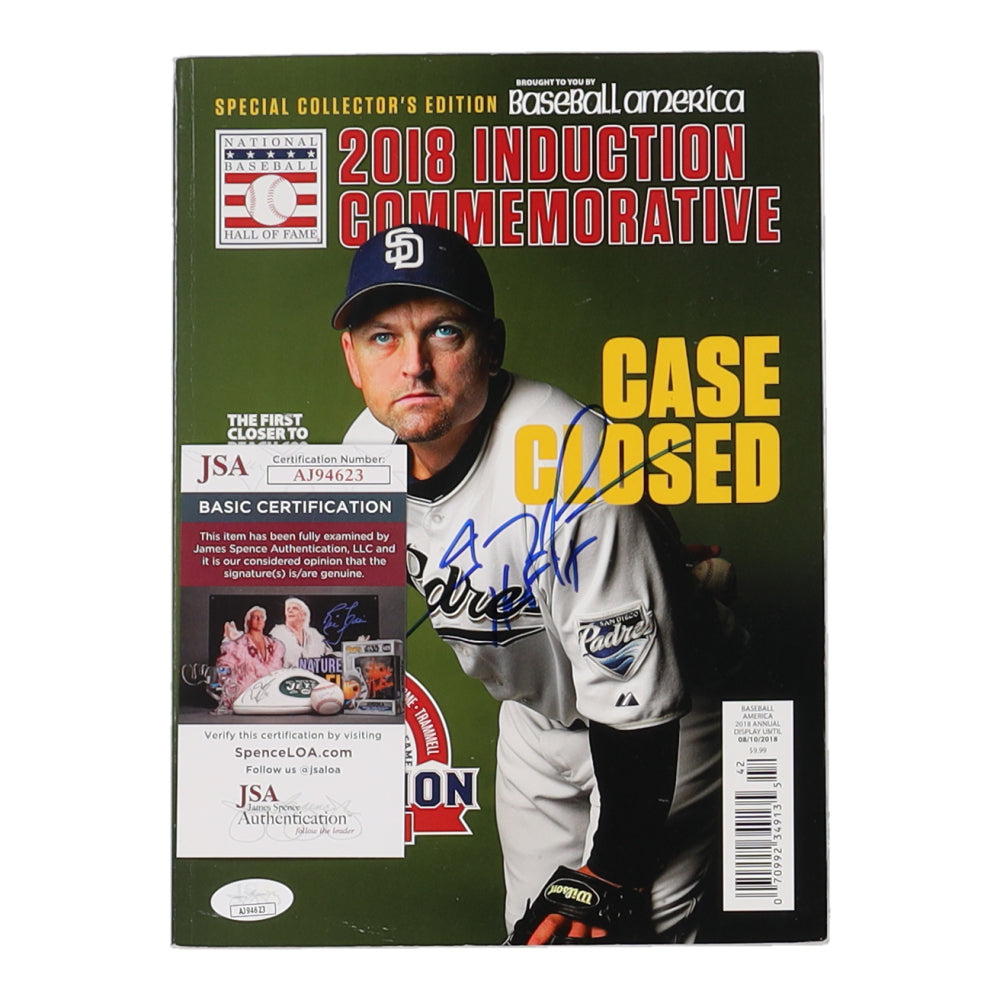 Trevor Hoffman Signed 2018 Baseball America Magazine Inscribed &quot;HOF 18&quot; (JSA)