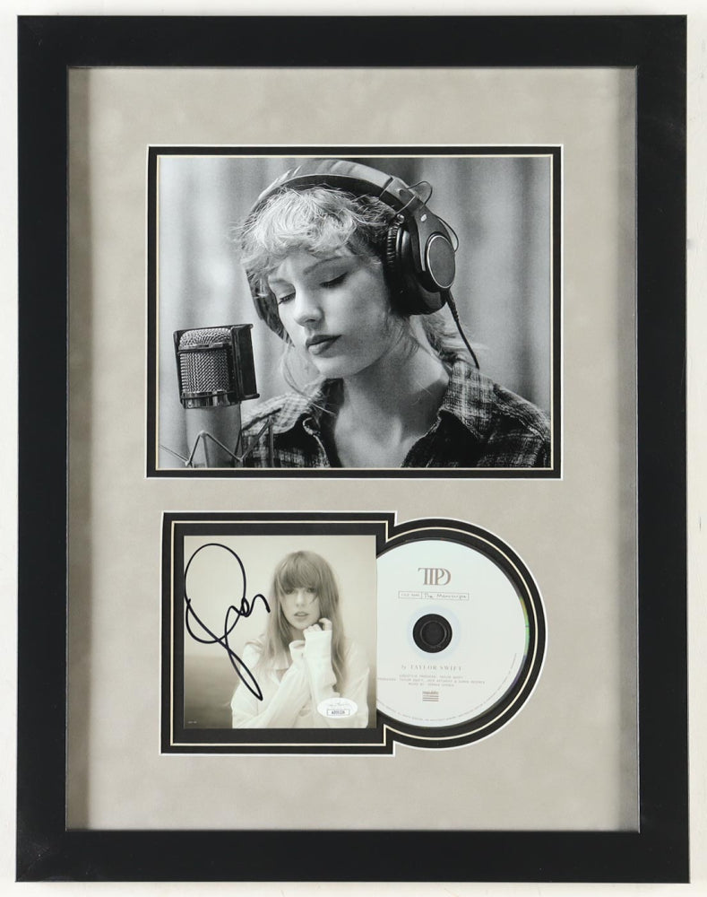Taylor Swift Signed Framed "Tortured Poets Department" Vinyl Album Insert Horizontal Display with Disc (JSA)