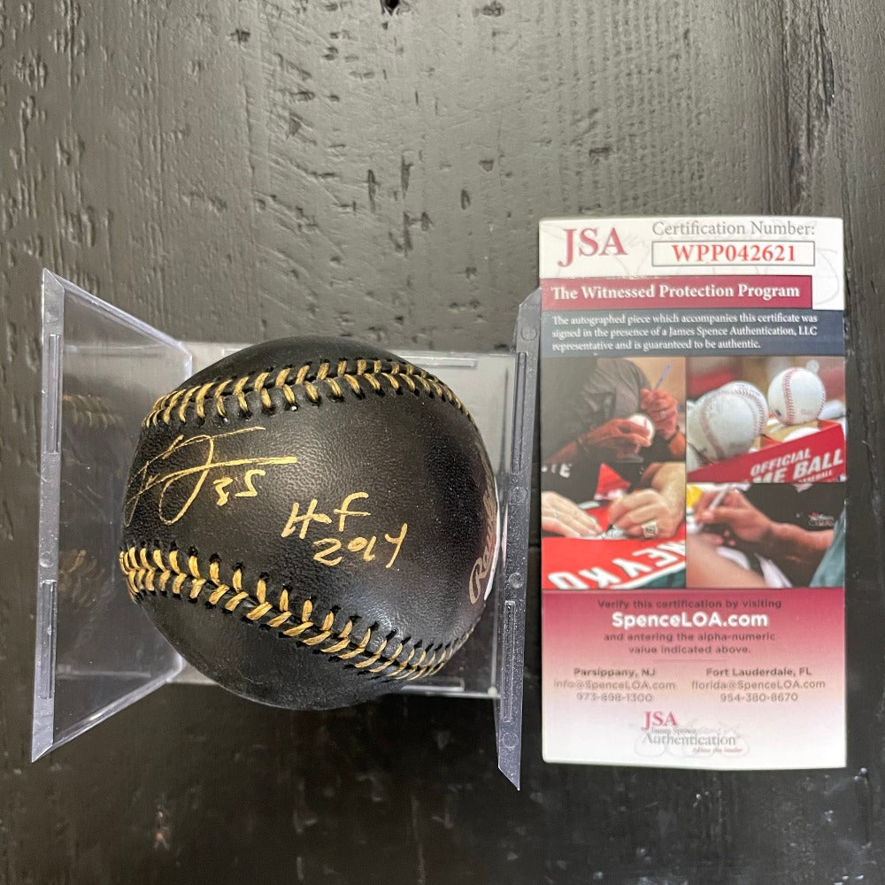 Frank Thomas Signed Black OML Baseball Inscribed &quot;HOF 2014&quot; (JSA)