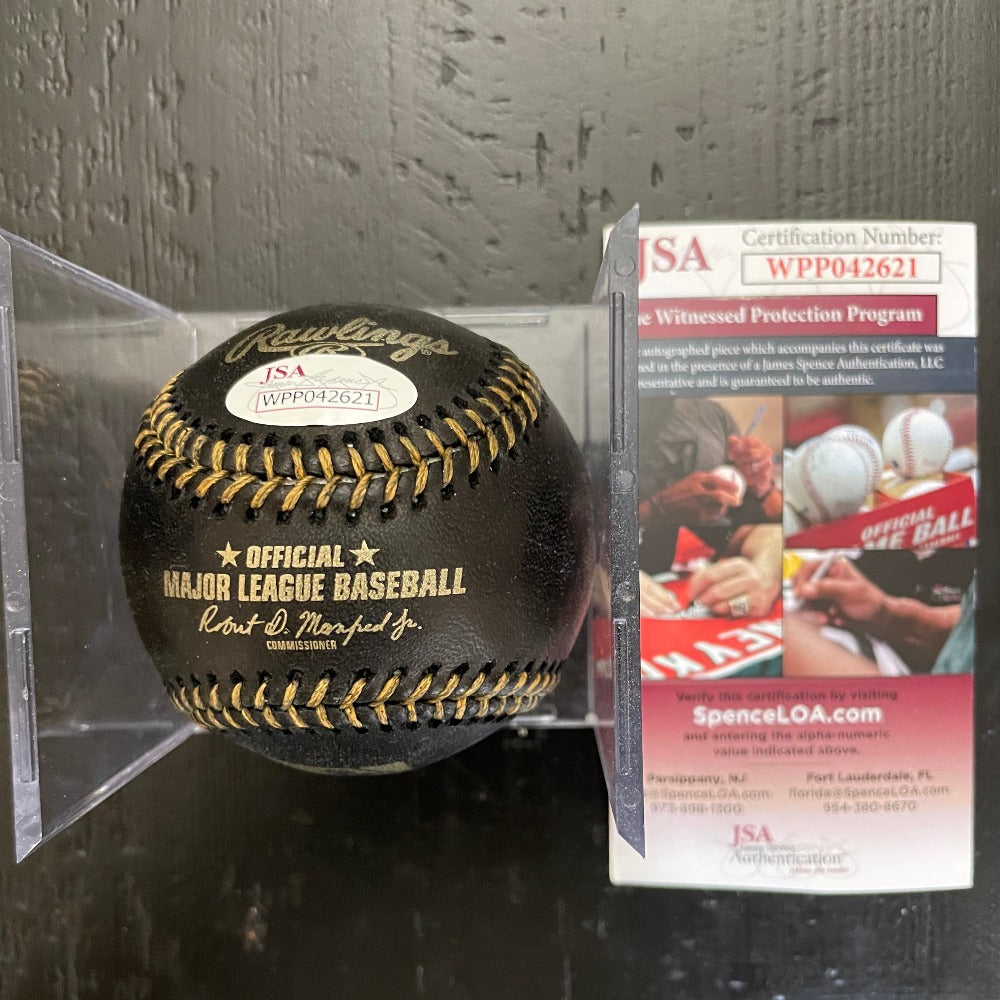 Frank Thomas Signed Black OML Baseball Inscribed &quot;HOF 2014&quot; (JSA)