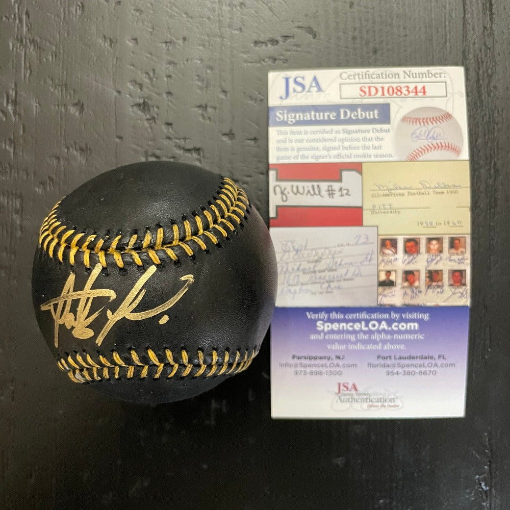 FERNANDO TATIS JR. SIGNED OML BLACK BASEBALL (JSA COA)