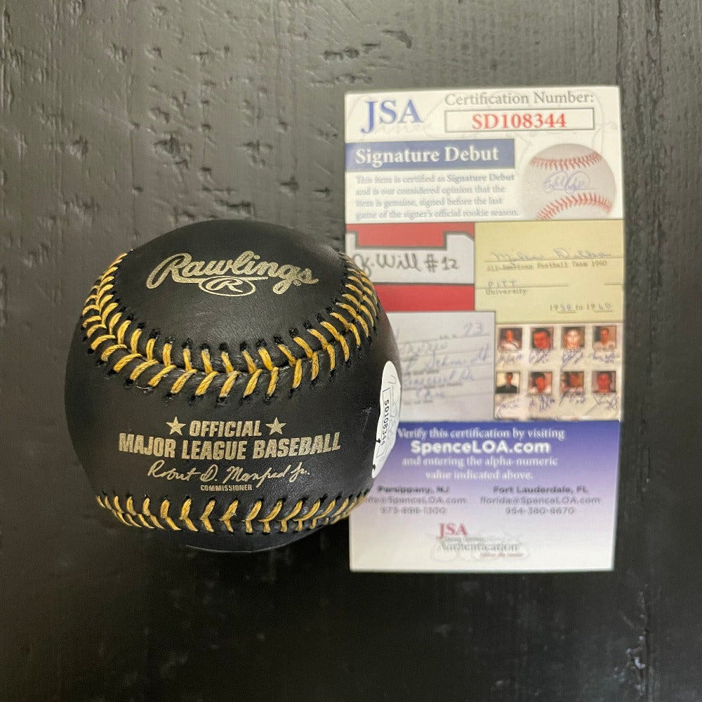 FERNANDO TATIS JR. SIGNED OML BLACK BASEBALL (JSA COA)