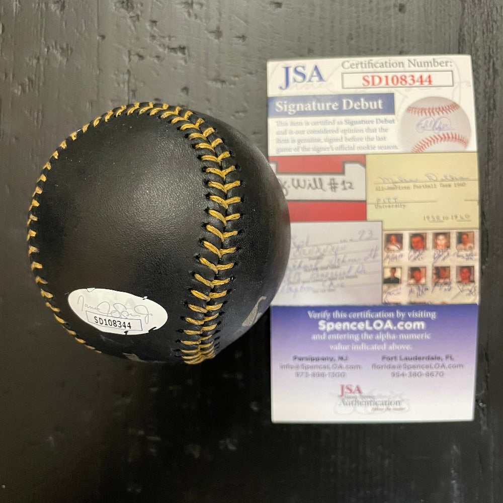 FERNANDO TATIS JR. SIGNED OML BLACK BASEBALL (JSA COA)