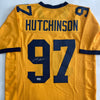 Aidan Hutchinson Signed Michigan Yellow Jersey (Beckett)