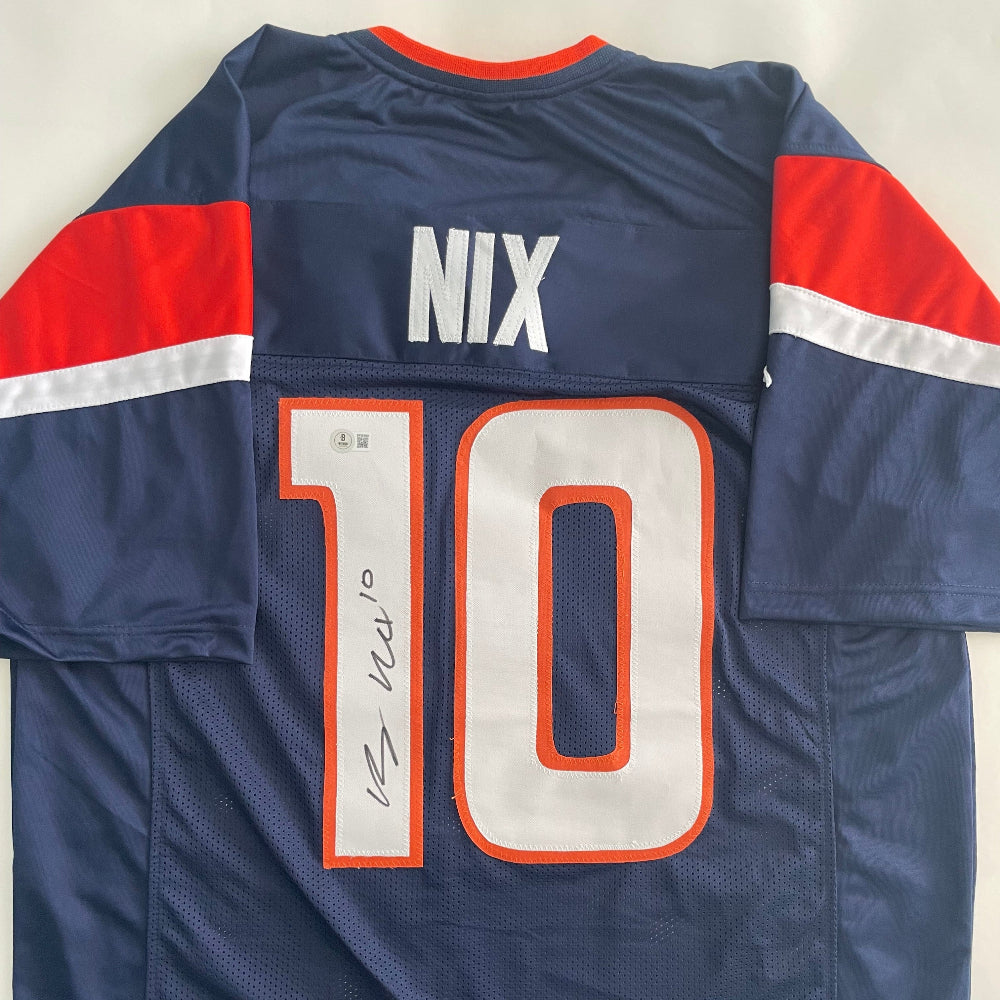Bo Nix Signed Broncos Midnight Navy Jersey (Beckett)