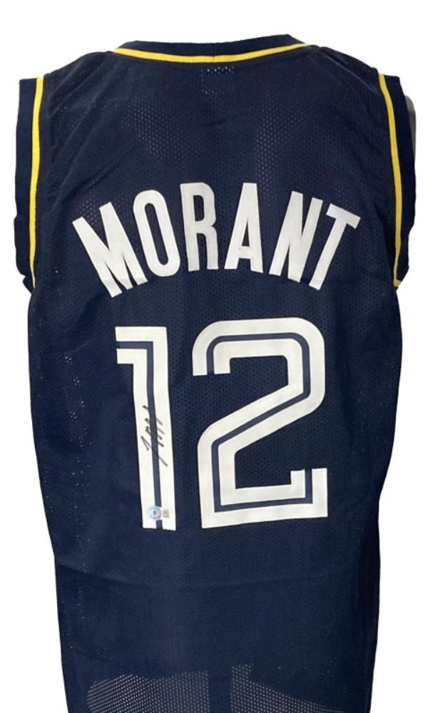 Ja Morant Signed Blue Jersey (2) (Beckett)