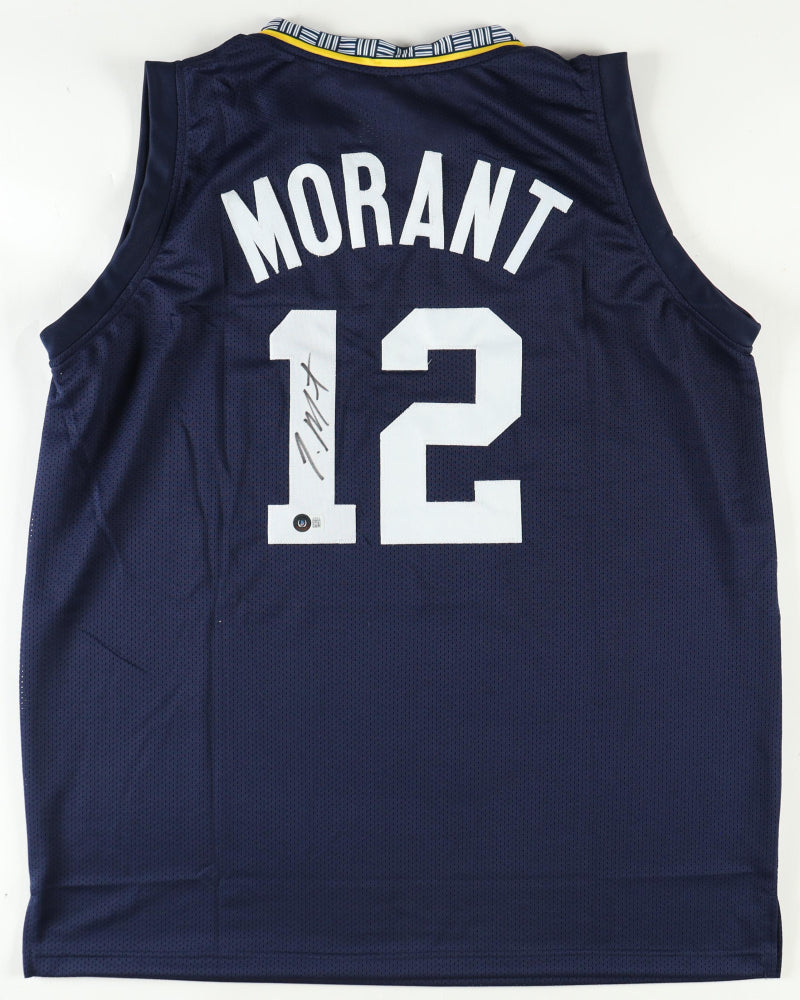 Ja Morant Signed Blue Jersey (Beckett)