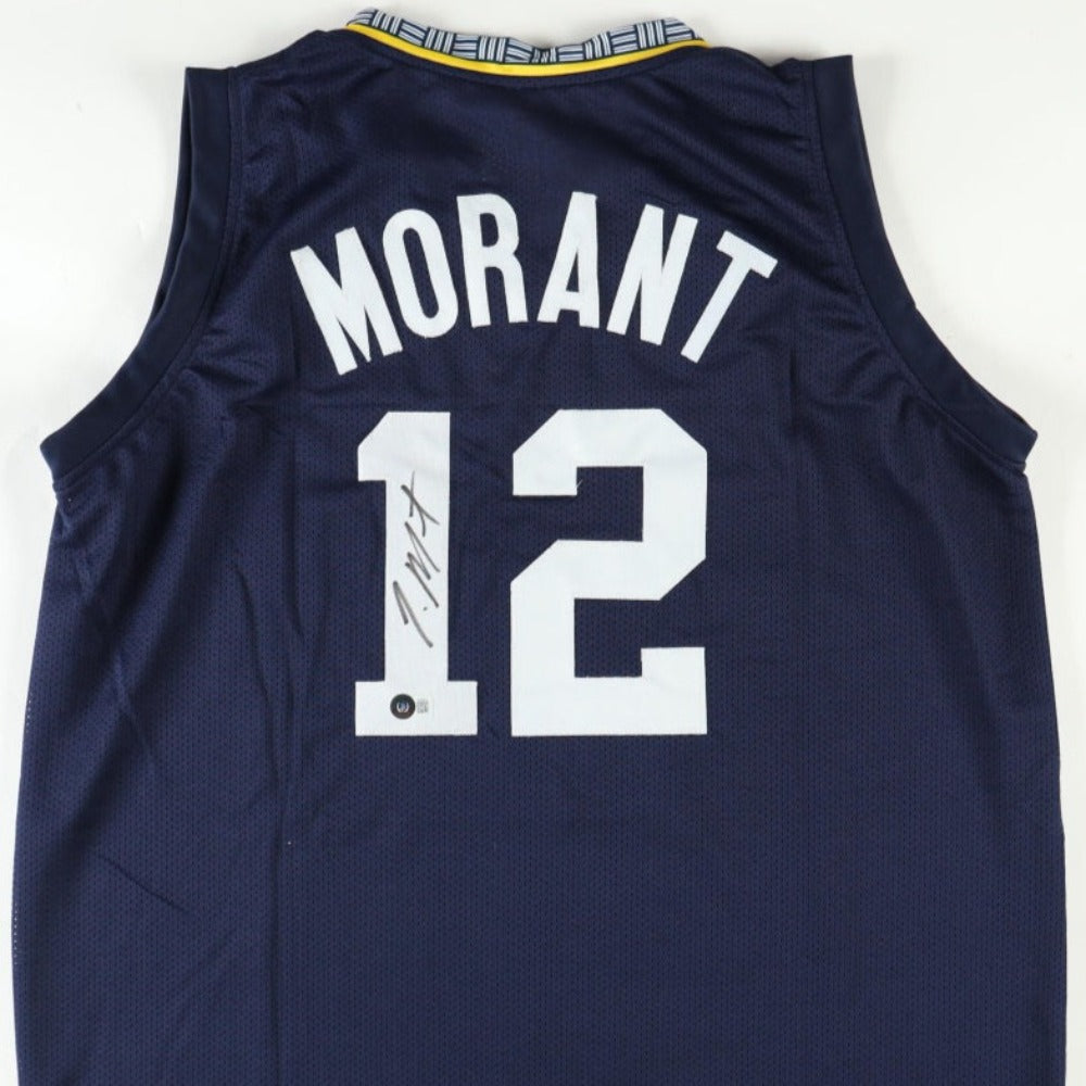 Ja Morant Signed Blue Jersey (Beckett)