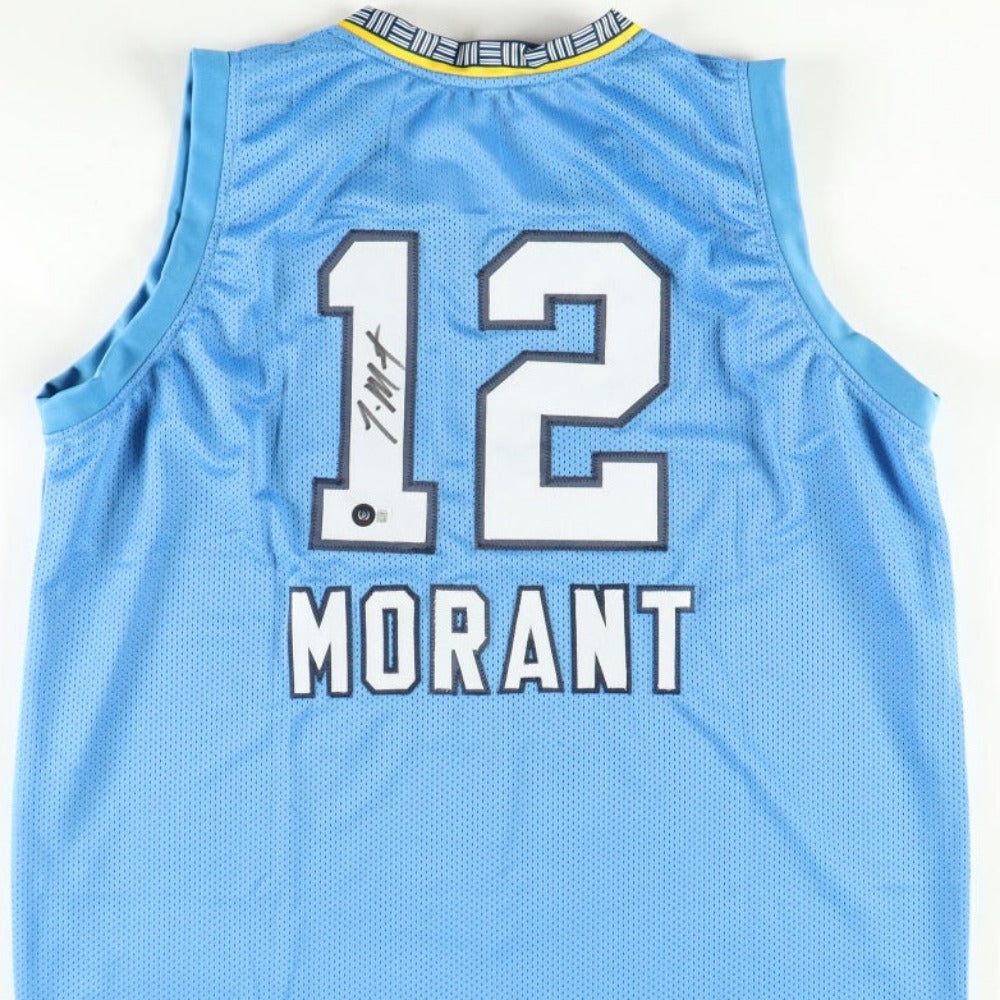 Ja Morant Signed Light Blue Jersey (Beckett)