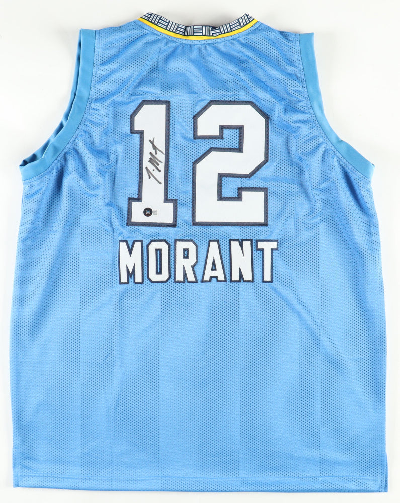 Ja Morant Signed Light Blue Jersey (Beckett)