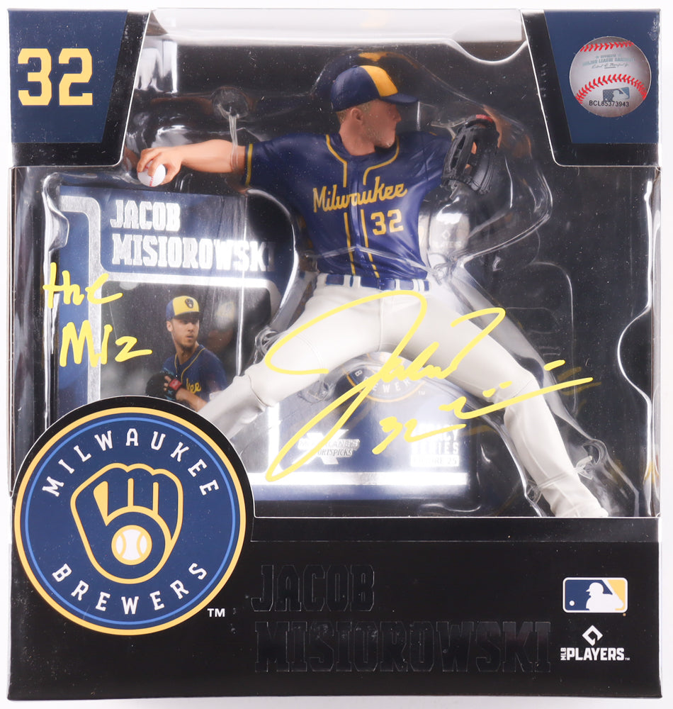Jacob Misiorowski Signed LE Brewers Figurine With Original Packaging Inscribed "The Miz" (Prova)