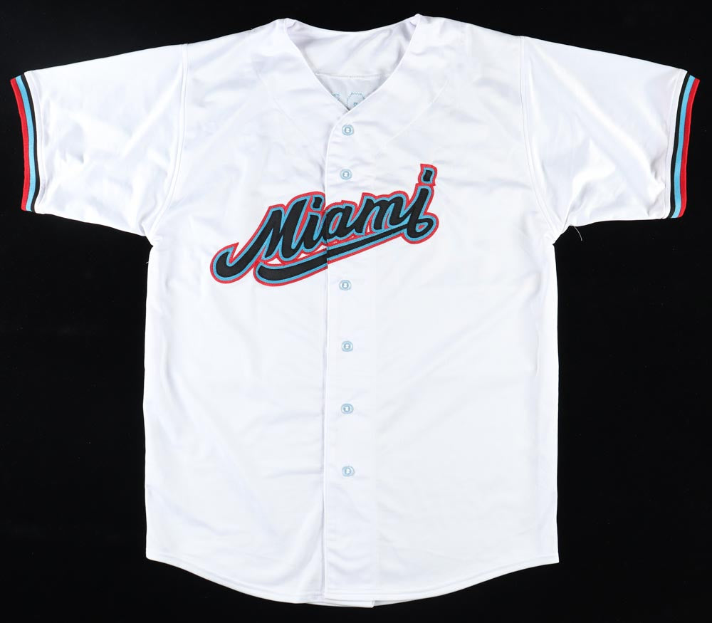 Jazz Chisholm Jr. Signed White Jersey (Beckett)