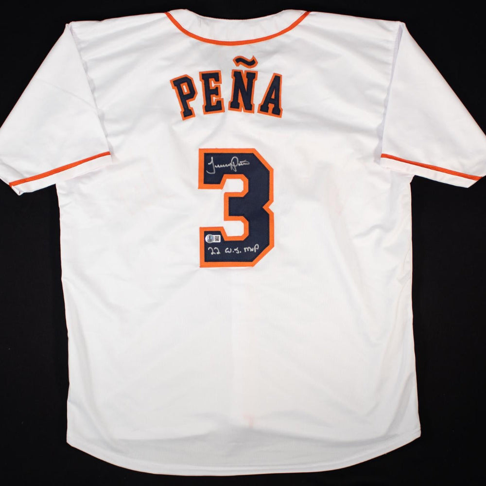 Jeremy Pena Signed Houston Astros Jersey with "22 WS MVP" (Beckett Witness)