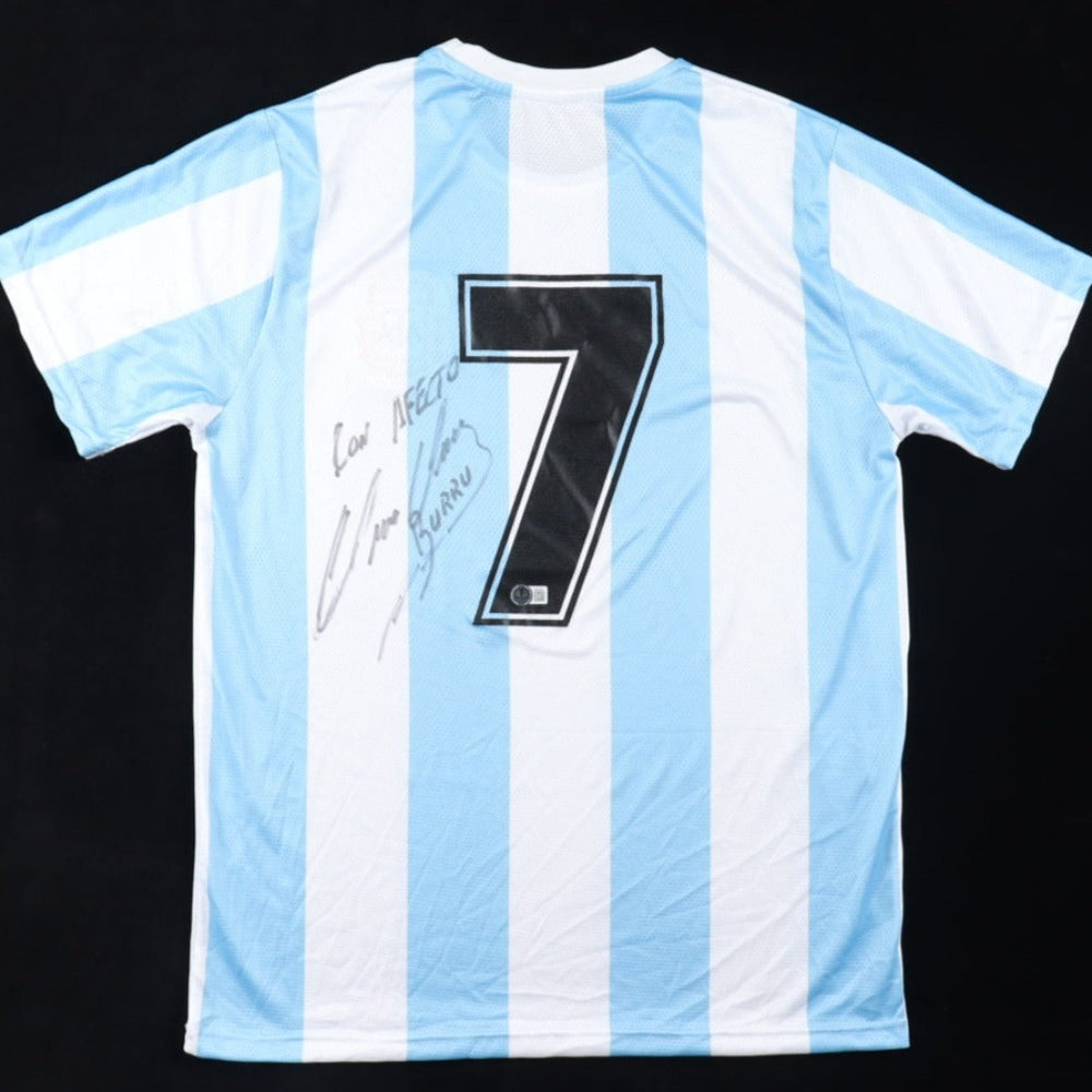 Jorge Burruchaga Signed Jersey Inscribed "Con Afecto" & "Burru" (Beckett)