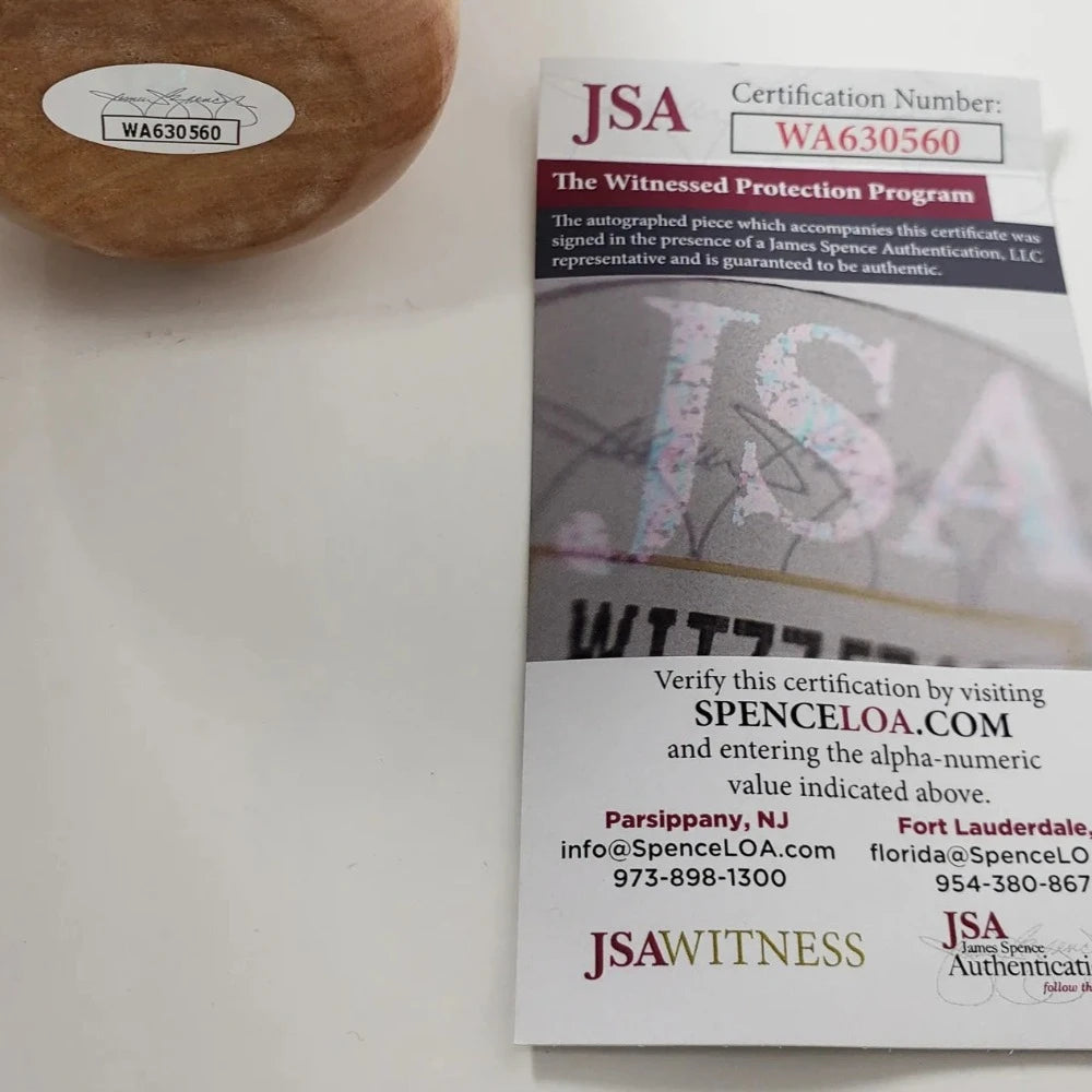 David Justice Signed Rawlings Pro Baseball Bat (JSA Witness COA)