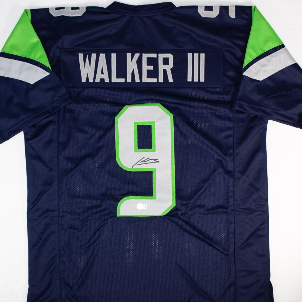 Kenneth Walker III Signed Dark Blue Seahawks Jersey (Beckett)