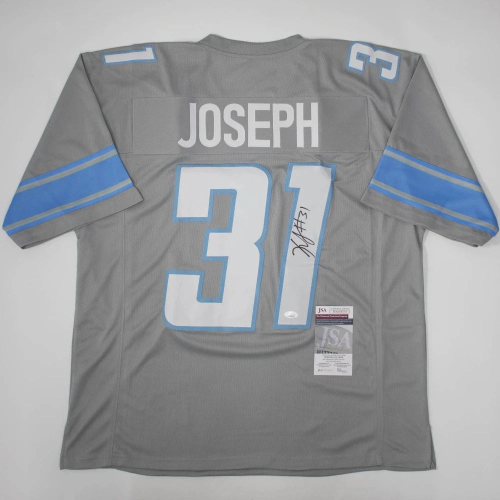 Kerby Joseph Signed Detroit Lions Gray Jersey (JSA Witness COA)