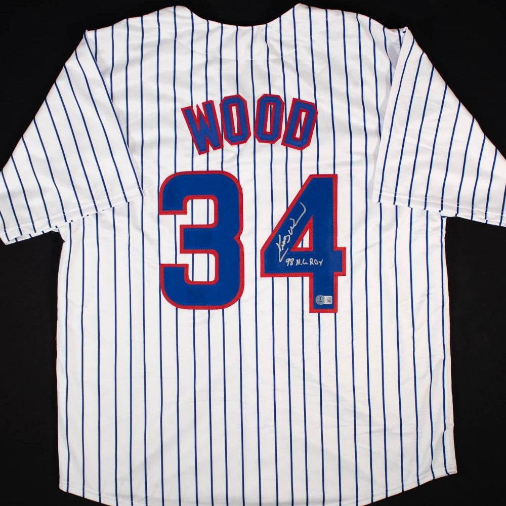 Kerry Wood "98 NL ROY" Signed Cubs Jersey (Beckett Witness Certified)