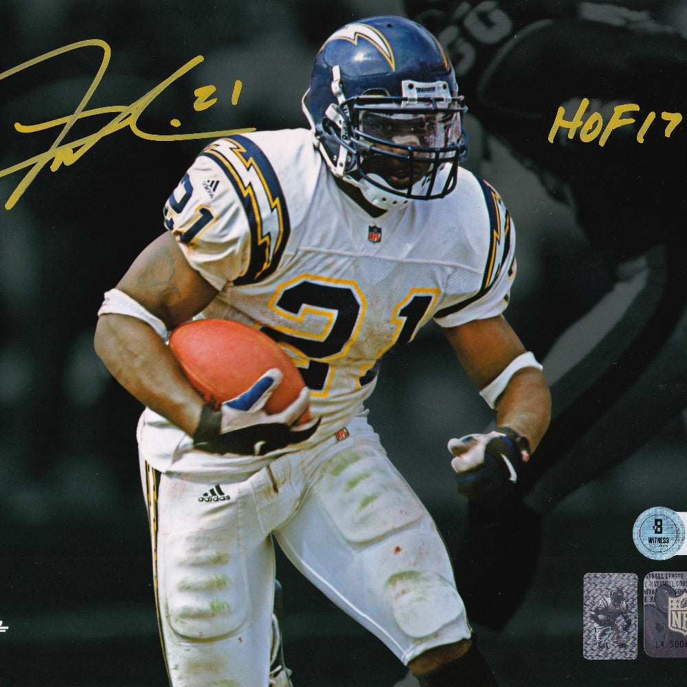 LaDainian Tomlinson "HOF 17" Signed San Diego Chargers 8x10 Photo (1) (Beckett Witness Certified)