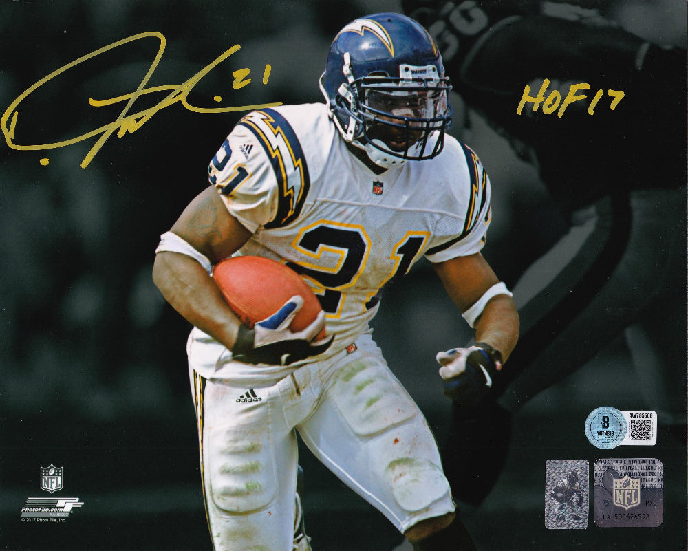 LaDainian Tomlinson "HOF 17" Signed San Diego Chargers 8x10 Photo (1) (Beckett Witness Certified)
