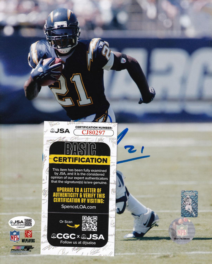 LaDainian Tomlinson Signed San Diego Chargers 8x10 Photo (3) (JSA)
