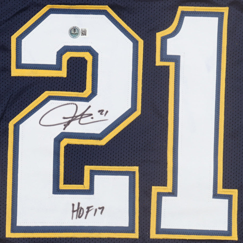 LaDainian Tomlinson Signed Dark Blue Jersey with "HOF 17" (Beckett)