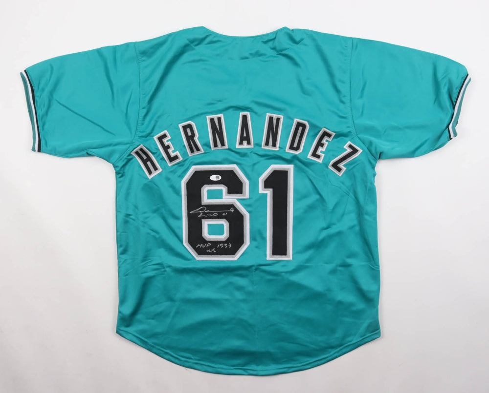 Livan Hernandez Signed Jersey Inscribed "MVP 1997 WS" (JSA)