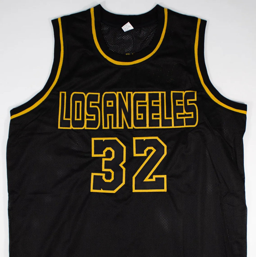 Magic Johnson Signed Los Angeles Black Jersey (Beckett)(2)