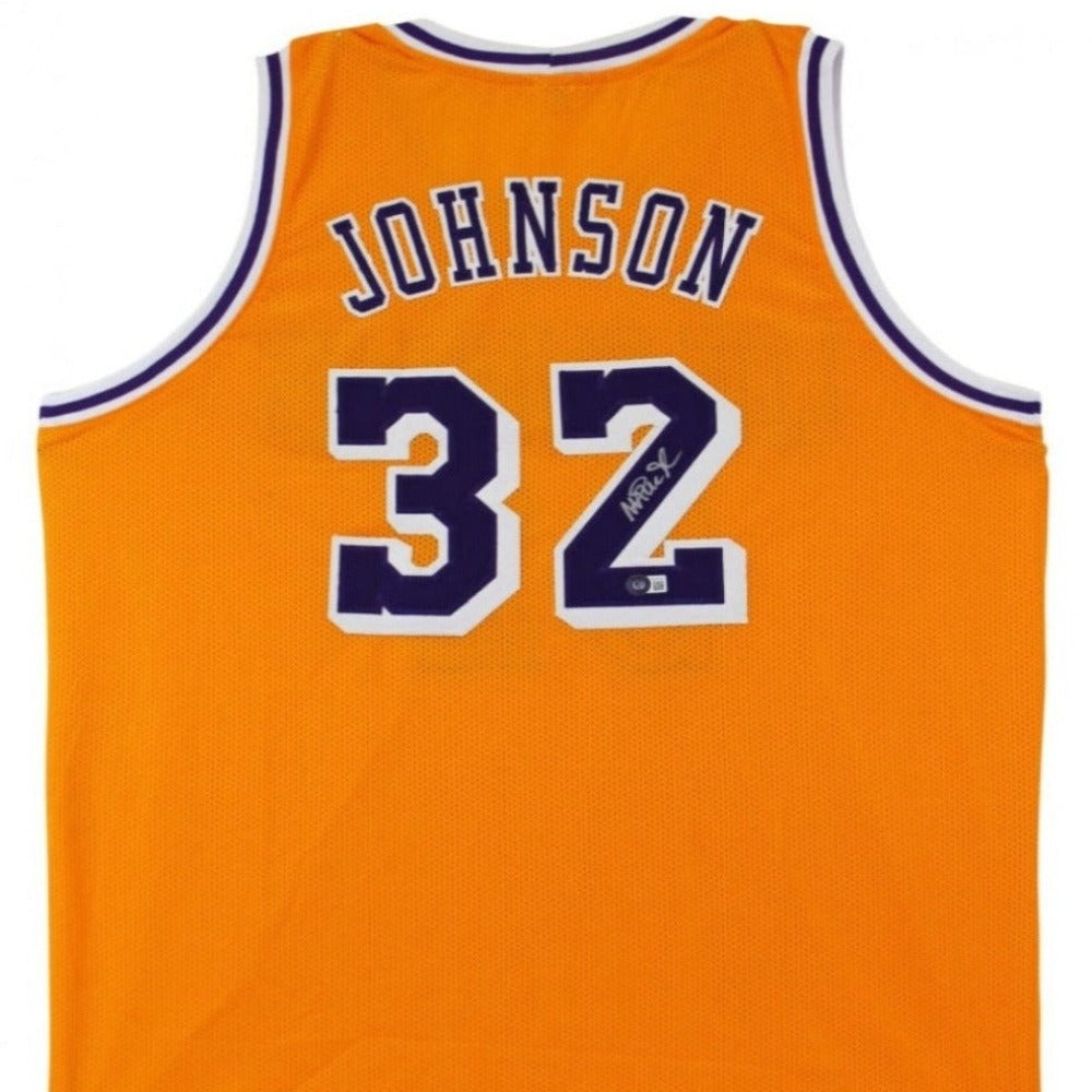 Magic Johnson Custom Magic Johnson Signed Jersey (2) (Beckett) – GSSM