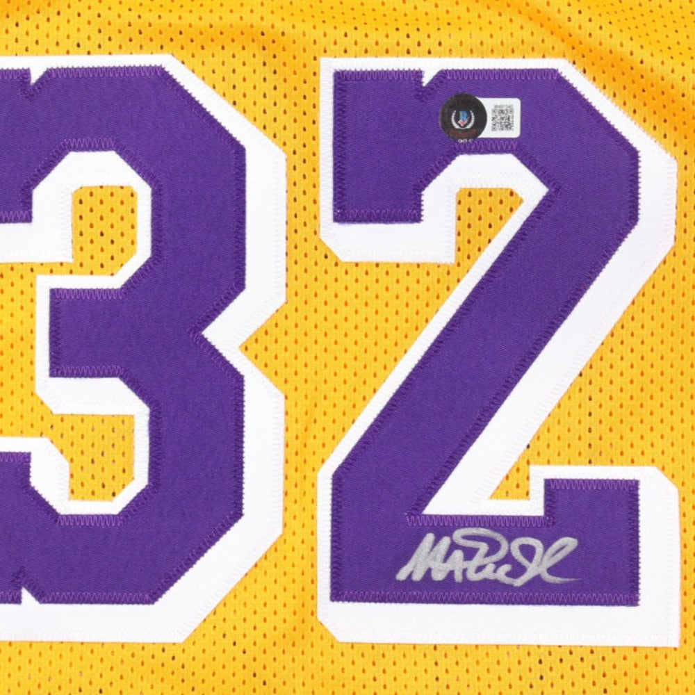 Magic Johnson Signed Jersey (3) (Beckett)