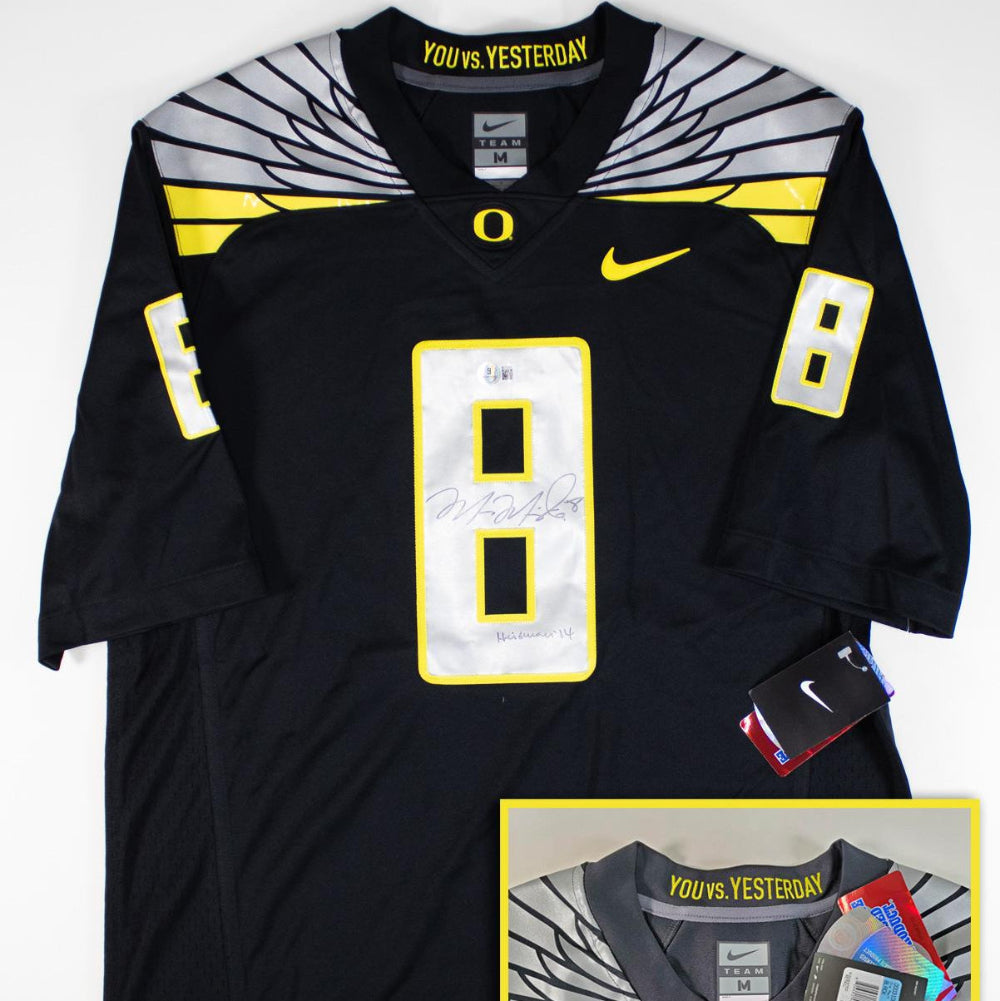 Marcus Mariota "Heisman 14" Signed Oregon Ducks Nike Replica Game Jersey (Beckett Certified)