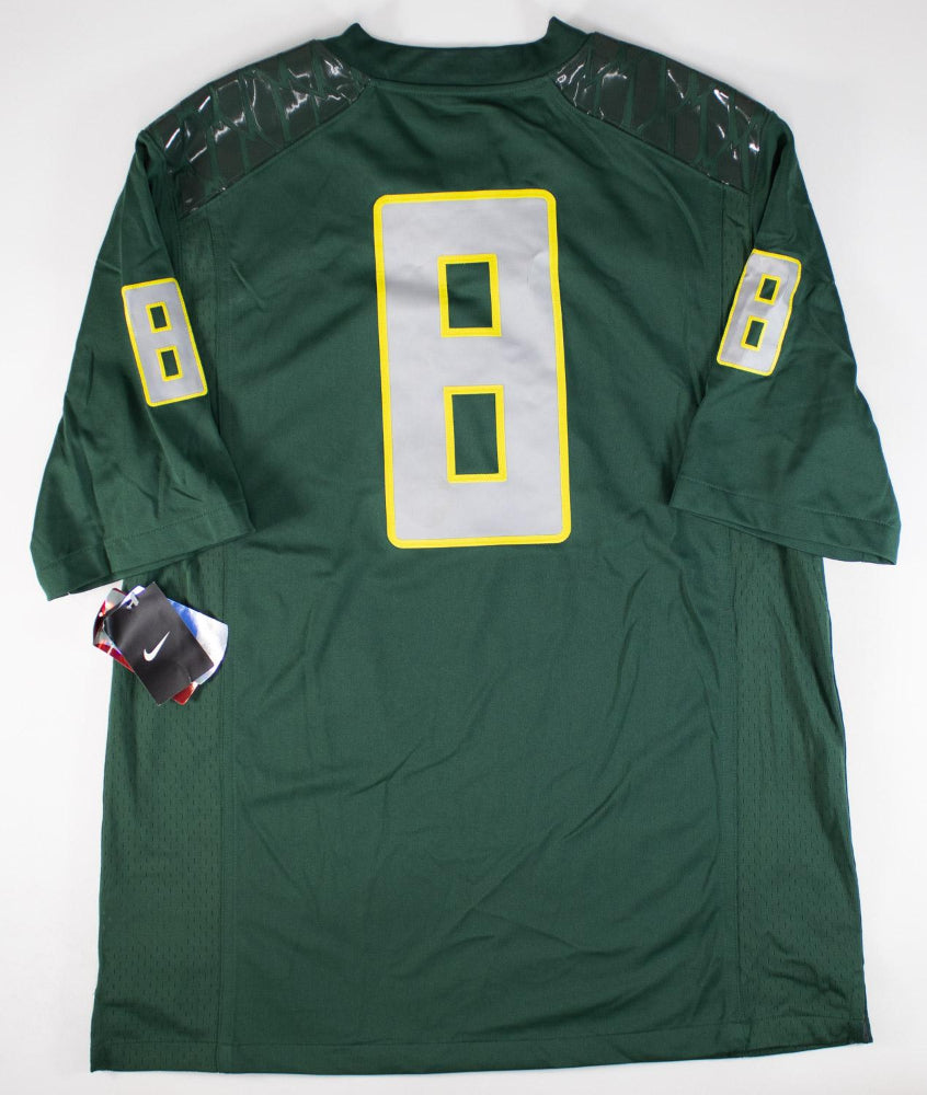 Marcus Mariota "Heisman 14" Signed Oregon Ducks Nike Green Game Jersey (Beckett Certified)